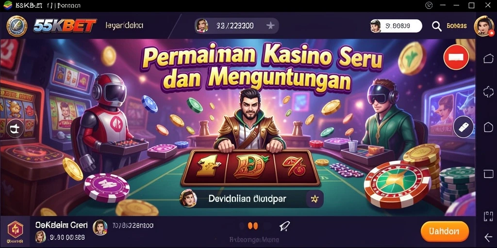 Tampilan gameplay 55KBET yang mengasyikkan dengan dealer langsung dan variasi permainan Kasino.