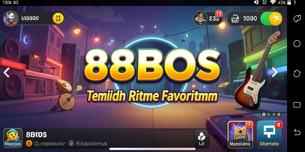 Tampilan gameplay dari <strong>88BOS</strong> yang menampilkan interaksi dengan musik.