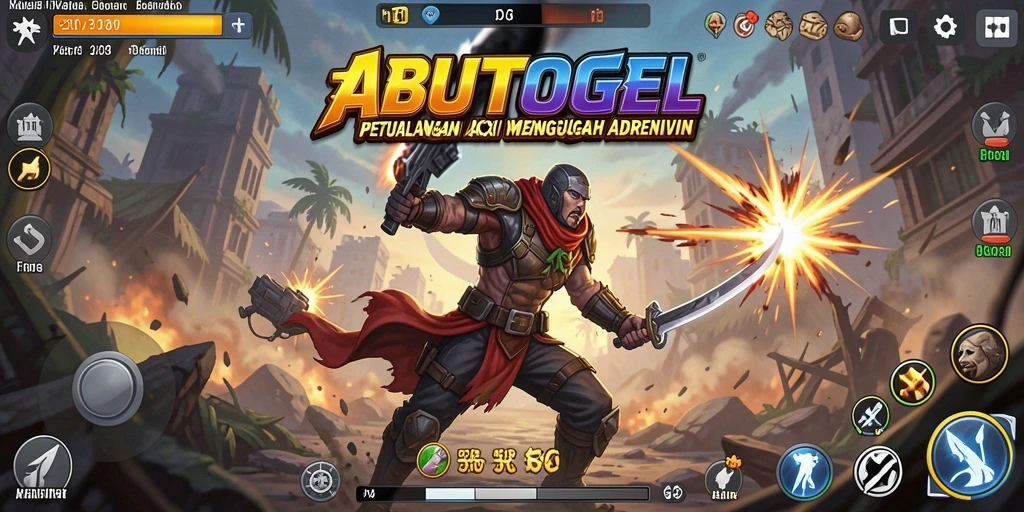 Screenshot menampilkan aksi mendebarkan ABUTOGEL dalam pertempuran intens.