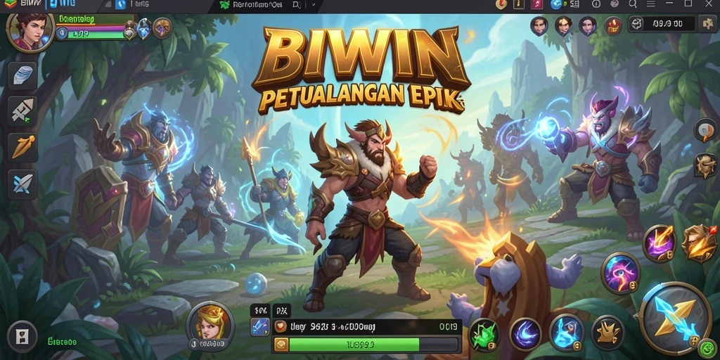 Tangkapan layar gameplay RPG BIWIN yang menampilkan aksi seru dan strategi.