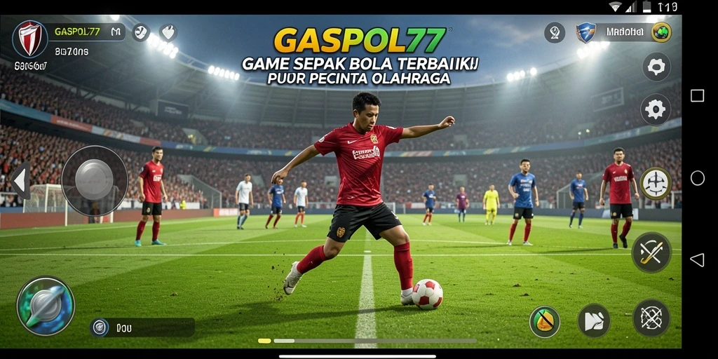 Screenshot gameplay GASPOL77 yang menampilkan momen seru di lapangan sepak bola.