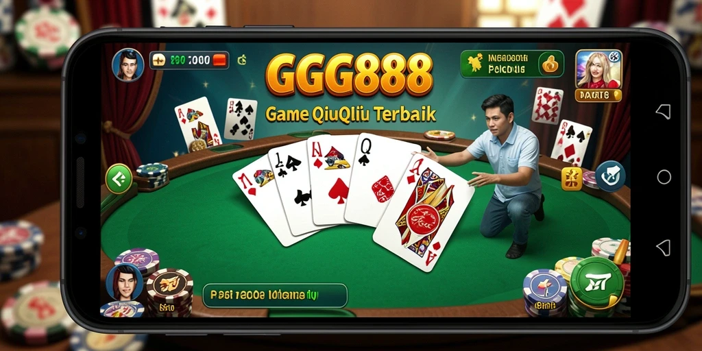 Screenshot gameplay GGG888 menunjukkan suasana permainan QiuQiu yang seru.