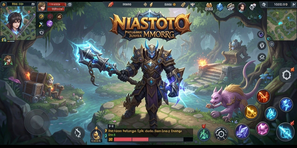 Tangkapan layar utama NIASTOTO menampilkan pertempuran seru dalam gameplay MMORPG.