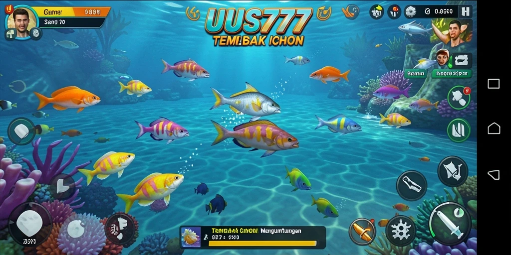 Screenshot UUS777 menampilkan gameplay seru menembak ikan.