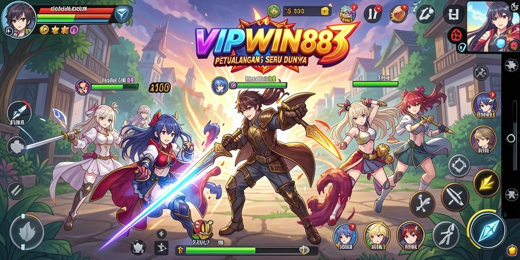 Tangkapan layar menunjukkan aksi seru dalam game Anime VIPWIN88.