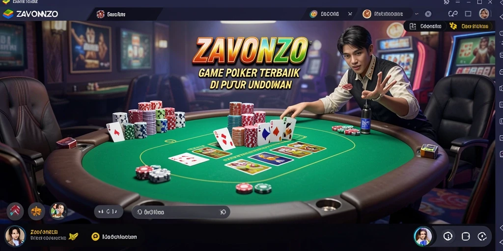 Gameplay poker seru di ZAVONZO dengan banyak pemain aktif.